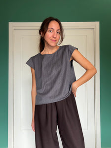 PRE ORDINE • Maglietta misto lana grigio brillantini