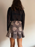 Gonna corta jacquard oro-argento
