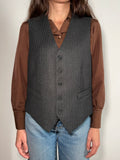 Gilet sartoriale grigio gessato