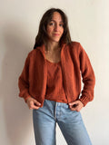 Cardigan corto cotone terracotta