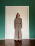 PRE ORDINE • Panta palazzo misto lana beige gessato