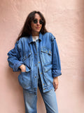 Giacca jeans over con tasche