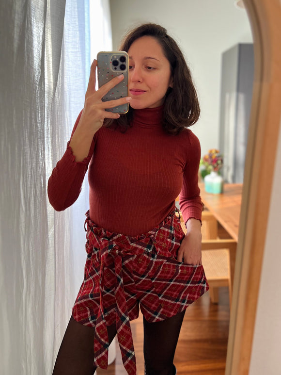 Pantaloncino tartan rosso