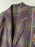 Blazer leggero principe di Galles verde e viola