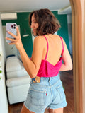 Top corto fuxia