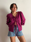 PRE ORDINE • Camicia con laccetti cotone ciclamino