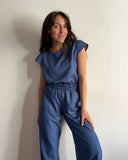 PRE ORDINE • Panta palazzo denim azzurro