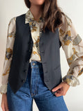 Gilet gessato blu