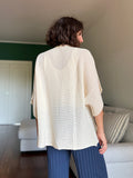 Kimono in maglia di cotone crema