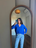 Cardigan corto bluette