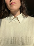 Maglione righe traforate • crema