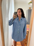 Combo pareo + camicia Ralph Lauren • righe + fiorellini con rosso