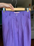 Pantalone Alberto lino viola