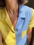Camicia Lara bicolor giallino + azzurro
