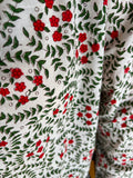 Camicia di cotone fiorellini di campo rossi