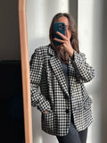 Blazer pied de poule bianco e nero