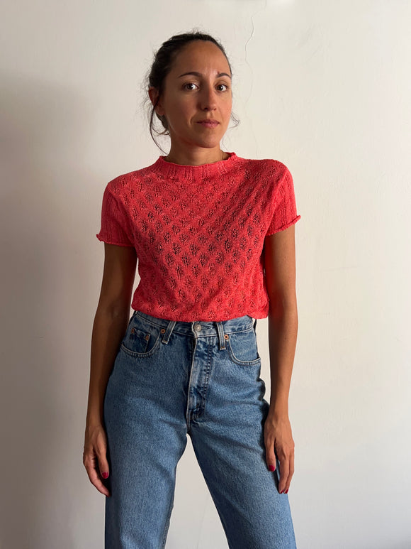Maglia corallo misto seta