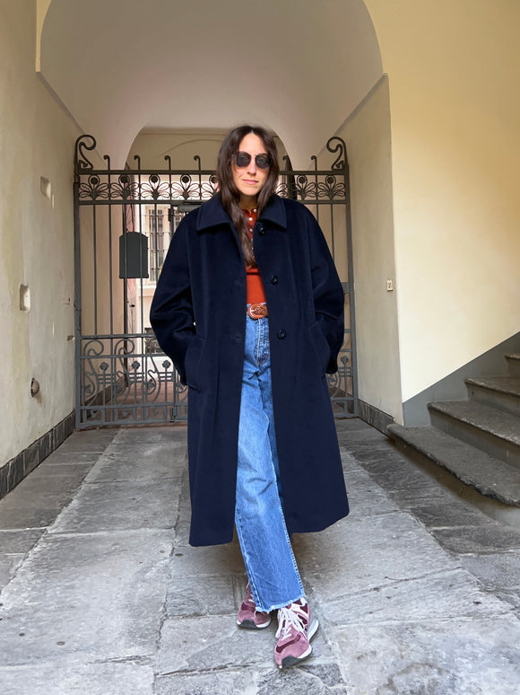 Cappotto blu notte pura lana