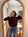 Maglione corto con decorazione vinaccia