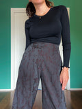 Pantalone sartoriale con le pince tessuto lavorato marrone scuro