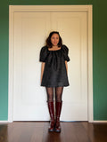 PRE ORDINE • Abito corto jacquard nero