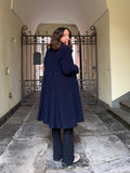 Cappotto svasato blu