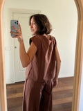 Maglietta cotone giapponese marrone