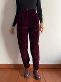 Pantalone di velluto vinaccia