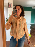 Camicia fiorellini con nastro al collo