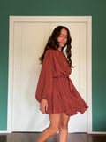 Abito con cintura cupro wash terracotta
