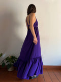 Abito con scollo sulla schiena viola