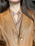 Blazer di pelle color caramello