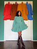 Abito con cintura cupro wash verde agata