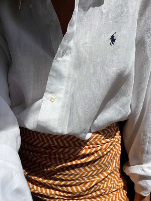 Combo pareo + camicia Ralph Lauren • bianco e senape