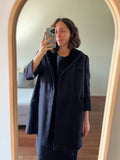 Completo nero/viola abito + cappotto