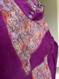 Camicia con inserti in velluto viola