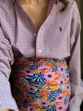 Combo pareo + camicia Ralph Lauren • blu e rosso fiori colorati
