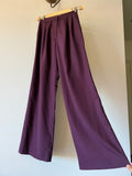 PRE ORDINE • Pantalone sartoriale con le pince satin melanzana