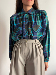 Camicia tartan blu