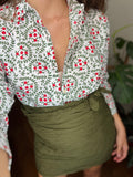 Combo “al contrario”  pareo + camicia • verde e rosso