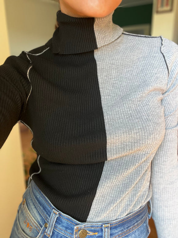 Dolcevita bicolor nero+grigio