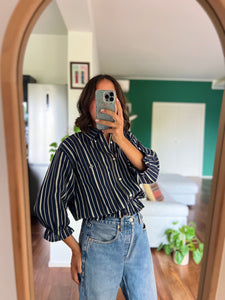 Camicia Gilbi Ralph Lauren blu righe beige