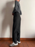 Pantalone di lana grigio scuro scuro slim