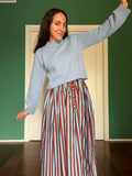 Set gonna + maglione • azzurro e marrone
