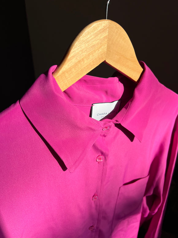 Camicia sartoriale seta fuxia