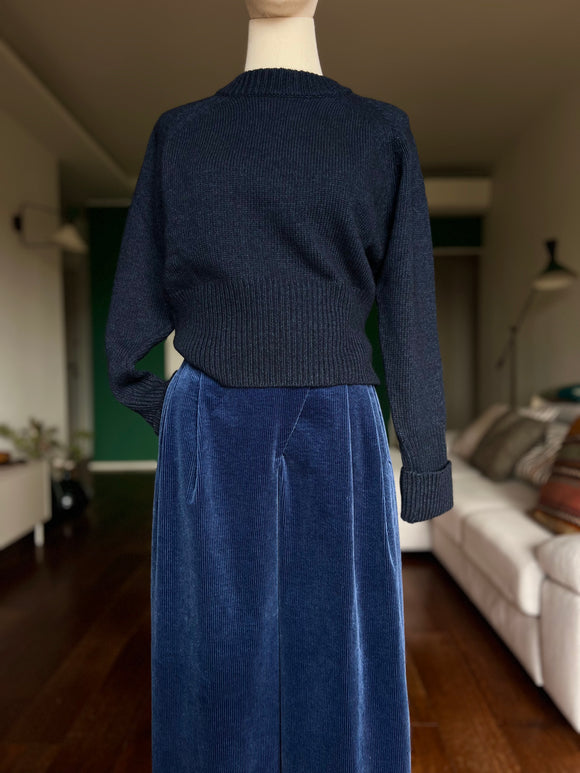 Maglione spalla raglan blu