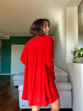 PRE ORDINE • Abito corto con intreccio seta rosso
