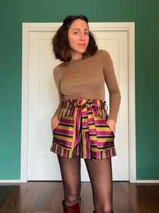 Pantaloncino righe metallizzate