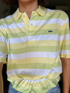 Polo Gilbi Lacoste righe verdine e gialline