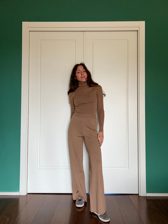 Pantalone lana merino • cammello